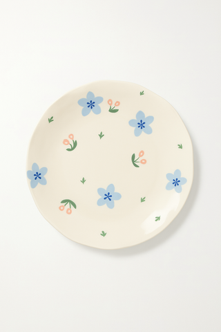 floral-motif ceramic dinner plate