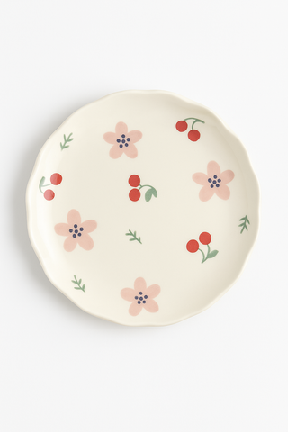 floral-motif ceramic dinner plate