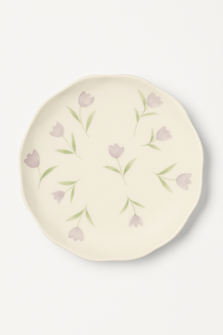 floral-motif ceramic dinner plate