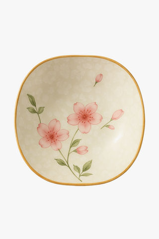 japanese floral-motif ceramic pasta bowl