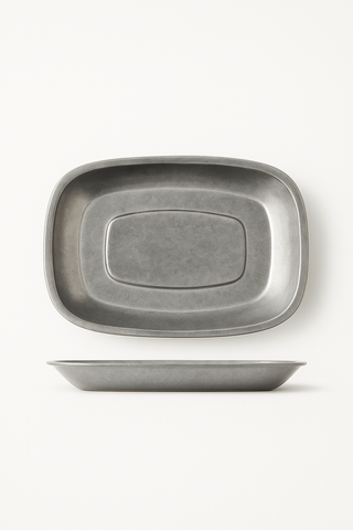 vintage stainless steel dinner plate
