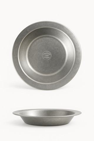 vintage stainless steel dinner plate