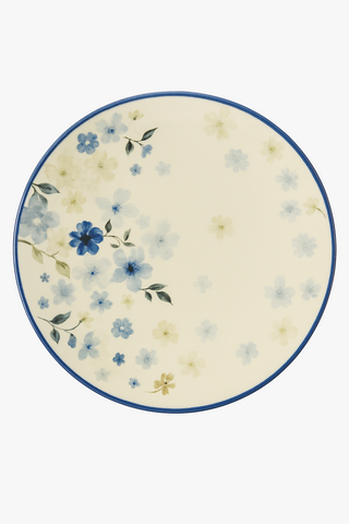 japanese floral-motif ceramic dinner plate