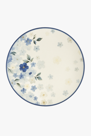 japanese floral-motif ceramic dinner plate