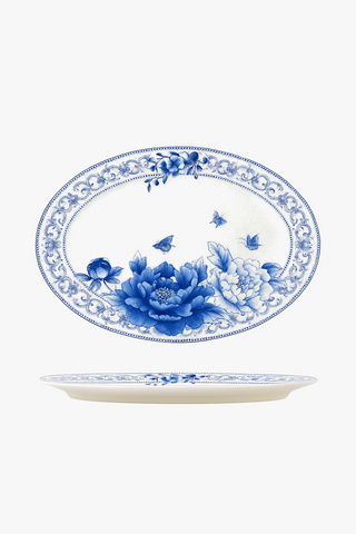 chinese floral-motif porcelain dinner plate