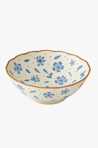 japanese floral-motif ceramic dinner plate