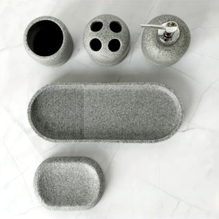 matte modern 5-piece bathroom accessories set soap dispenser tray set view