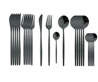 stainless steel cutlery 24 piece gold silver rose finish flatware set view