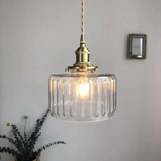 Nordic retro pendant with clear glass shade and single bulb