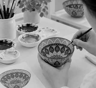 Bohemian Ceramic Soup Bowl Set