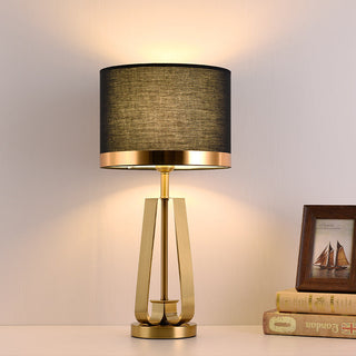 Black gold bedside table lamp — elegant brass accent design