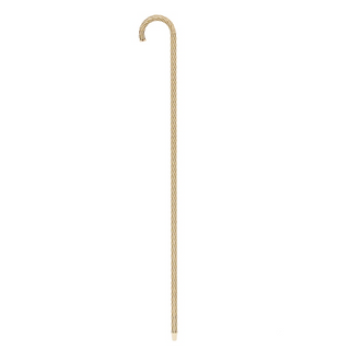 Crystal embellished wood shaft handmade Italian designer luxury walking cane close-up