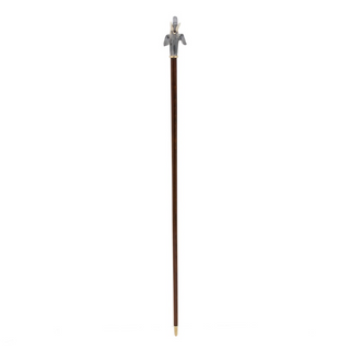Elephant head handle wood shaft handmade Italian luxury walking cane close-up