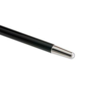 Black horse enameled brass handle rubber tip handmade Italian luxury walking cane detail