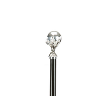 Hawk claw brass handle wooden shaft handmade Italian luxury walking cane side view