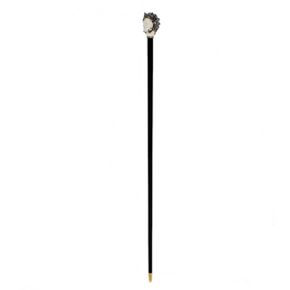 Enameled brass panther handle handcrafted Italian luxury walking cane close-up