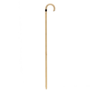 Precious brass jeweled handle rubber tip handmade Italian walking stick close-up