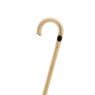 Precious brass jeweled handle rubber tip handmade Italian walking stick handle detail