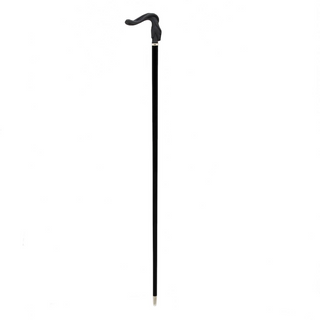 Snake head rubberized handle handmade Italian luxury walking cane close-up