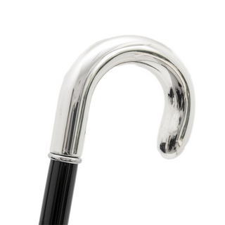 Silver dandy handle classic designer handmade Italian luxury walking cane side view