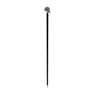 Black Swarovski skull handle handmade Italian luxury walking cane close-up