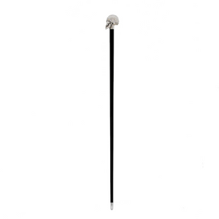 Swarovski crystal skull handle handmade Italian designer luxury walking cane close-up