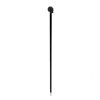 Black skull enameled handle handmade Italian luxury walking cane close-up