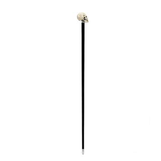 Bone skull enameled resin handle gothic handmade Italian luxury walking stick close-up