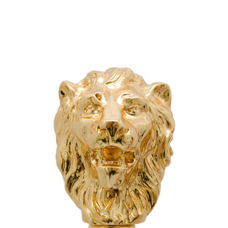 Lion head handle polished wood shaft handmade Italian luxury walking cane detail