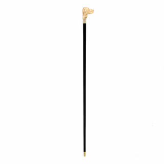 Dog head handle designer handmade Italian luxury walking cane close-up