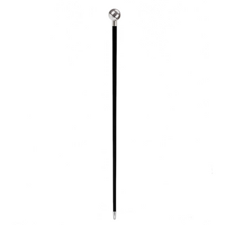Golf ball silver-plated handle brass tip handmade Italian luxury walking cane close-up
