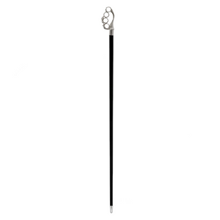Brass knuckle Swarovski crystal accents handmade Italian designer walking stick close-up