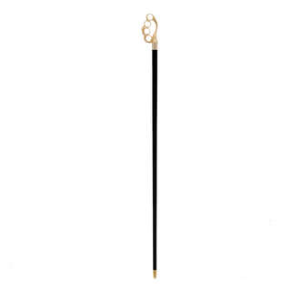 Brass knuckles Swarovski crystal handle handmade Italian designer luxury walking cane close-up