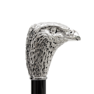 Silver eagle silver plated handle automatic Italian men's umbrella top view