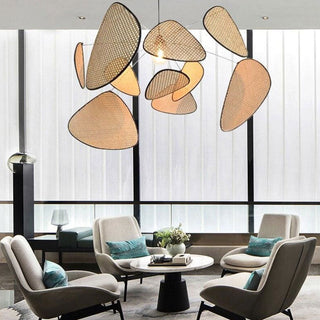 Suspension de cuisine en rotin – Luminaire suspendu moderne et réglable de style bohème