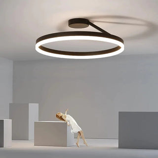 Nordic LED ceiling light with adjustable brightness, modern circle