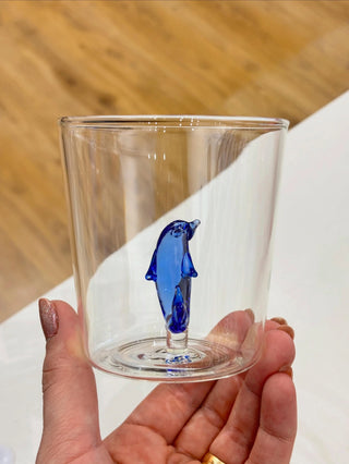 Handcrafted Animal Figurine Glass Cup