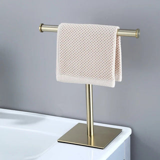 tall minimalist freestanding towel rack bathroom stand easy reach angle view