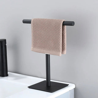 tall minimalist freestanding towel rack bathroom stand easy reach close-up
