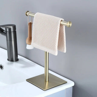 tall minimalist freestanding towel rack bathroom stand easy reach side view