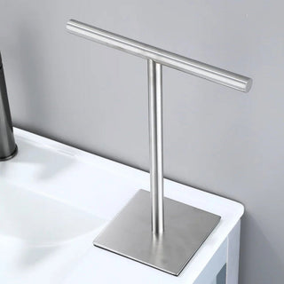 tall minimalist freestanding towel rack bathroom stand easy reach detail