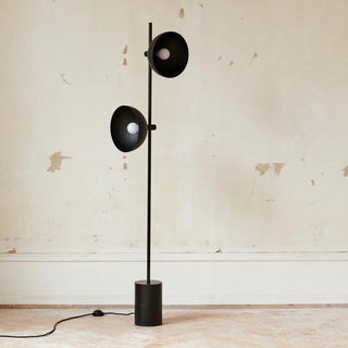 Black marble modern floor lamp — marble base E27 bulb