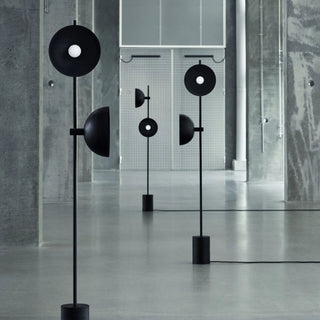 Black marble floor lamp front — modern E27 base design