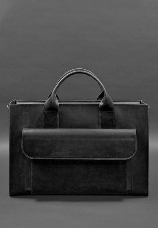 leather laptop bag vintage crazy horse leather briefcase detachable sleeve detail