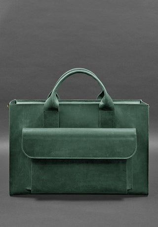 leather laptop bag vintage crazy horse leather briefcase detachable sleeve lifestyle view