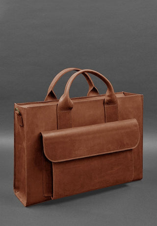 leather laptop bag vintage crazy horse leather briefcase detachable sleeve alternate view
