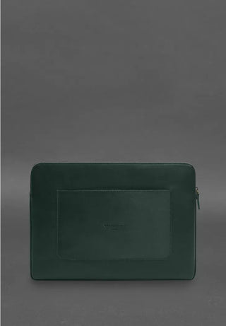 genuine leather laptop case zippered tech protector front pocket product view