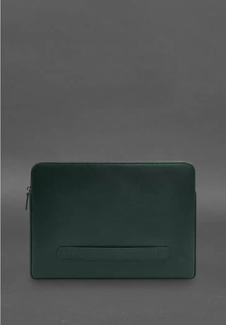 genuine leather laptop case zippered tech protector front pocket showcase view