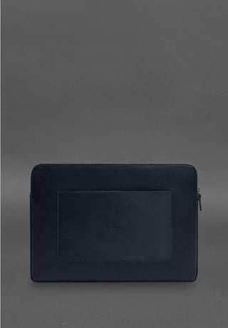 genuine leather laptop case zippered tech protector front pocket set view