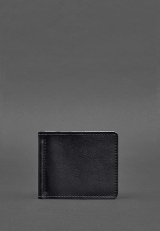 men's leather wallet haven slim durable leather wallet money clip card slots angle view